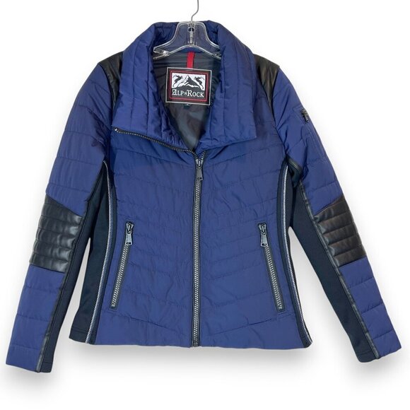 Alp-N-Rock Moto Jacket Blue Black Ski Snow Resortwear Designer Winter Small - Picture 2 of 16